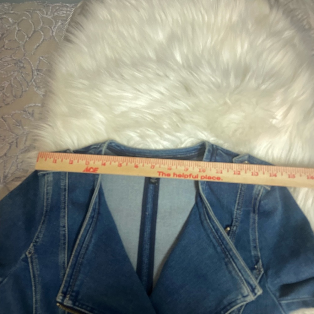 White House Black Market Sz 00 Women’s Blue Jean Jacket - Picture 12 of 13